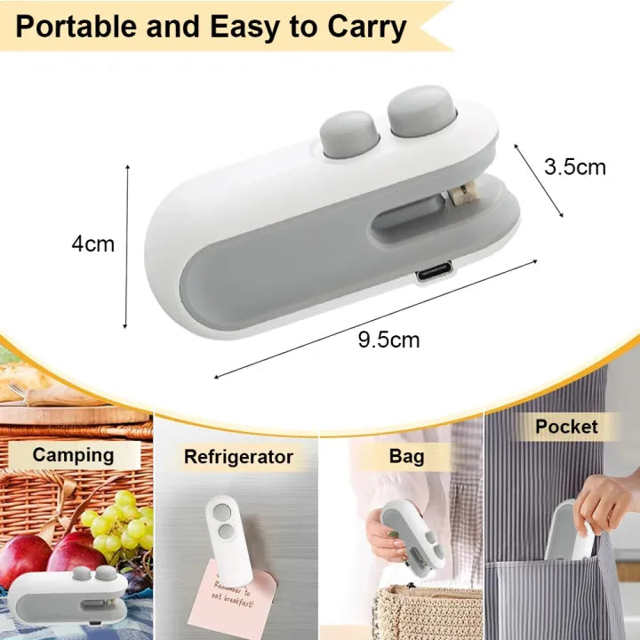 2 in 1 USB Rechargeable Mini Bag Sealer & Cutter